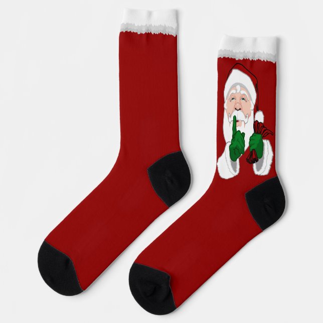 Chaussette Funny Christmas Socks Festive Santa Socks Custom (Gauche)