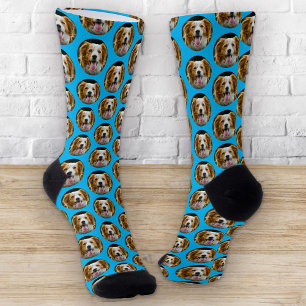 Chaussette Funny Custom Pet Photo Grid Motif