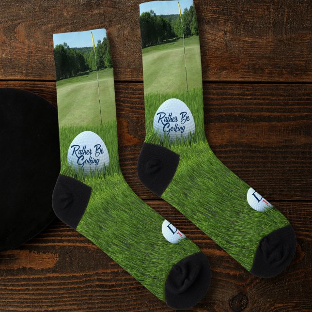 Chaussette Funny Golf Ball Plutôt Être Chaussettes De Golf (I would so rather be golfing. Wouldn't you? Just add your initial and golf ball number)