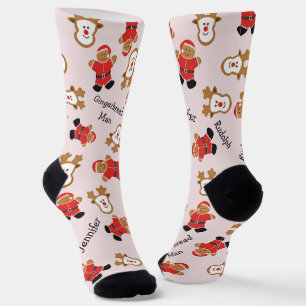 Chaussette Funny mignon Noël Père Noël Rudolph Personnalisé