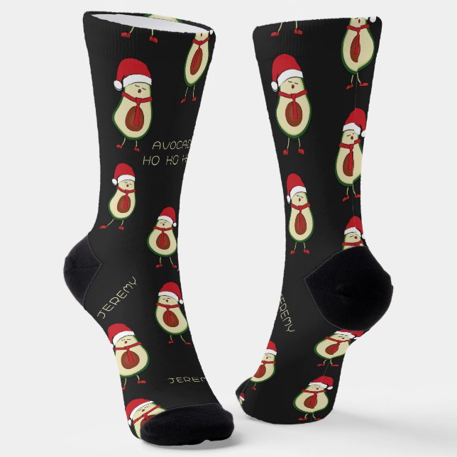 Chaussette Funny Pun Avocado Red Black Chaussettes (Angulaire)