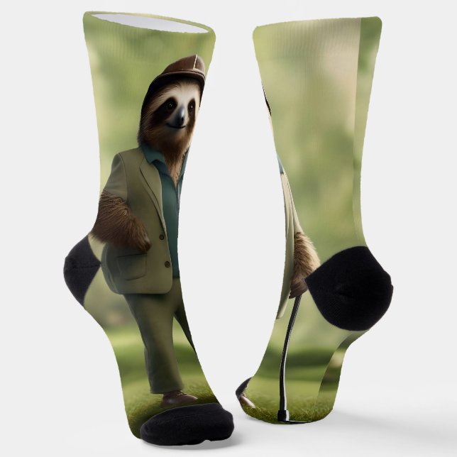 Chaussette Funny Sloth Golf Player, (Angulaire)