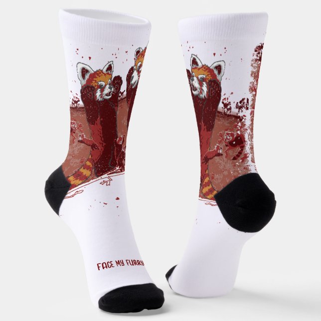 Chaussette Fureur de Panda Rouge (Angulaire)