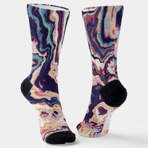 Chaussette Fusion de Géode Marbre Sarcelle Violet