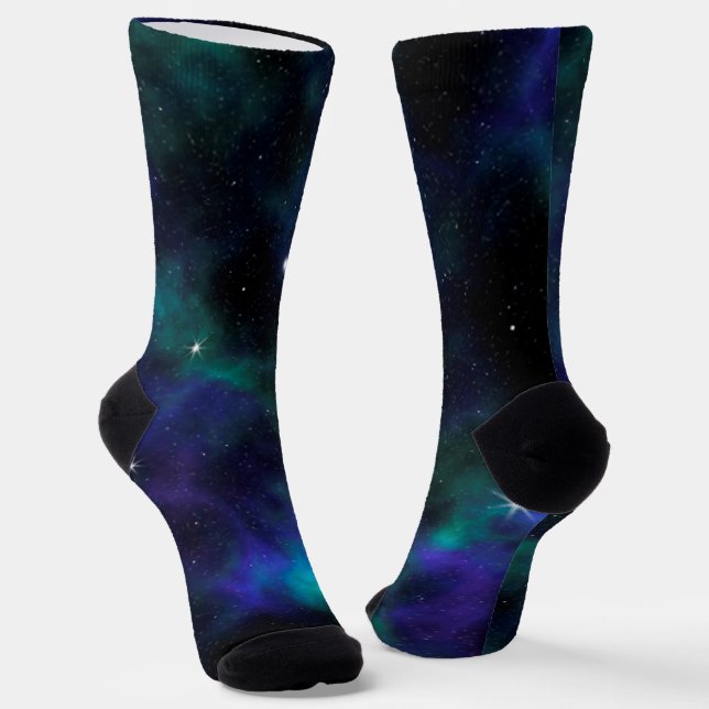 Chaussette Galaxie Bleue et Verte (Angulaire)