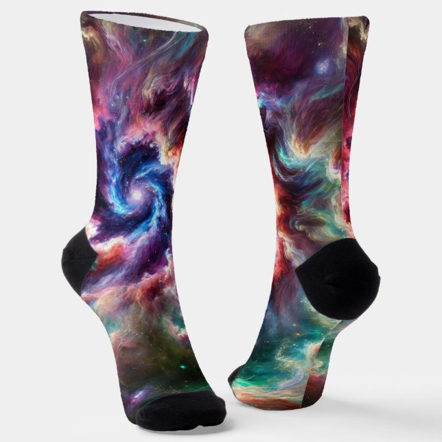 Chaussette Galaxie cosmique colorée avec Nebula radiante (Angulaire)