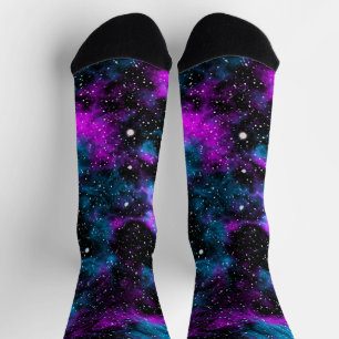 Chaussette Galaxie violette et bleue