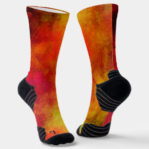 Chaussette Galaxy Paint Splatter, effet Chaussettes orange