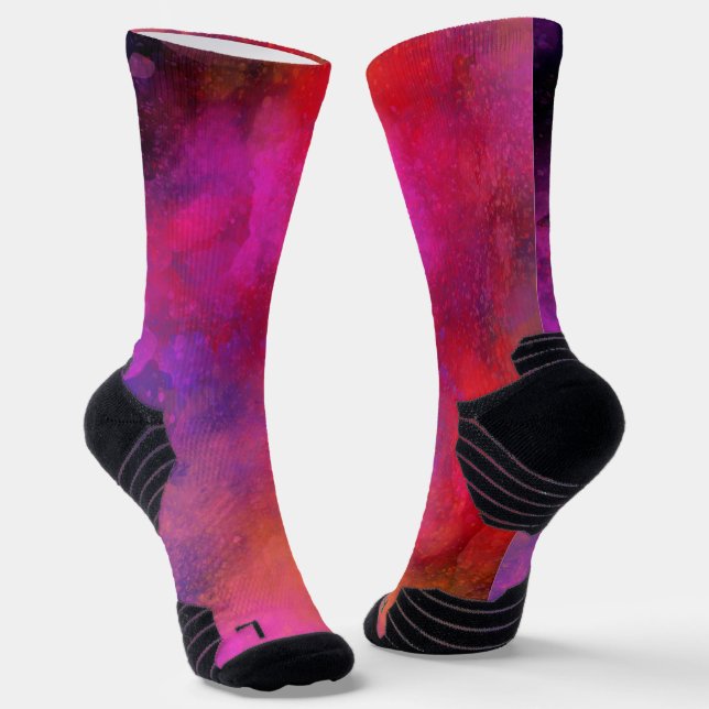 Chaussette Galaxy Paint Splatter, effet Chaussettes violettes (Angulaire)