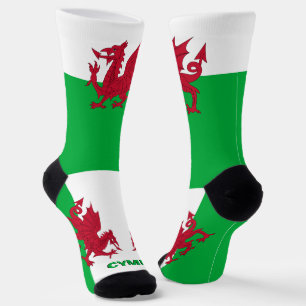 Chaussette Gallois Dragon Patriotique, Drapeau Cymru, Pays de