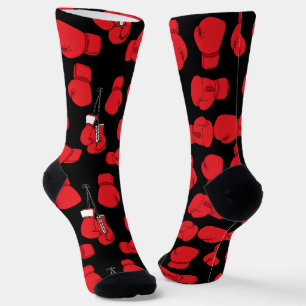 Chaussette Gants en boîte rouge Motif noir