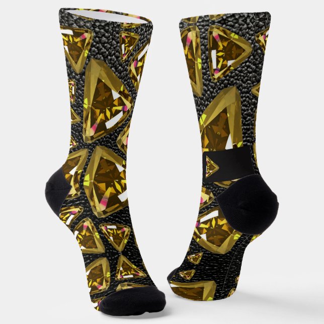 Chaussette gems  motifs jaune (Angulaire)