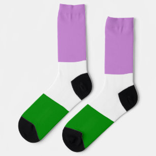 Chaussette Genre gay violet vert blanc rayé LGBT