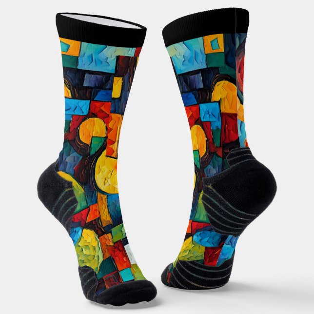 Chaussette Géométrie de rêves vibrants – Art abstrait moderne (Angulaire)