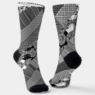 Chaussette Géométrique, Motif, noir et blanc