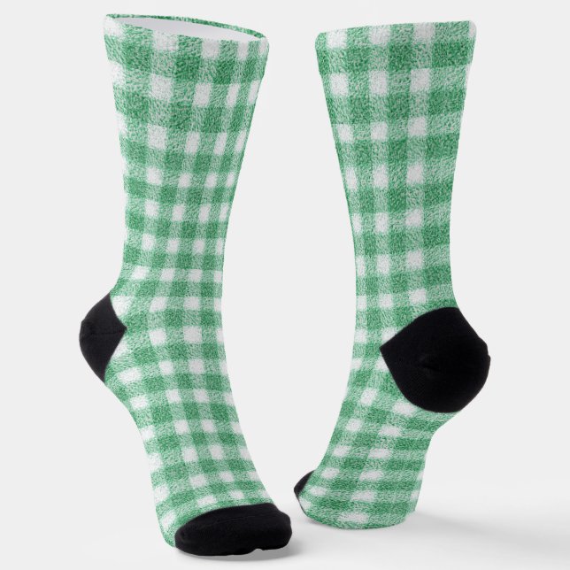 Chaussette Gingham vert menthe  (Angulaire)