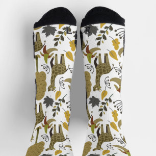 Chaussette Giraffe sans couture motif jaune blanc haut wrappi
