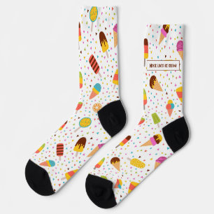 Chaussette Glace colorée et motif de confettis
