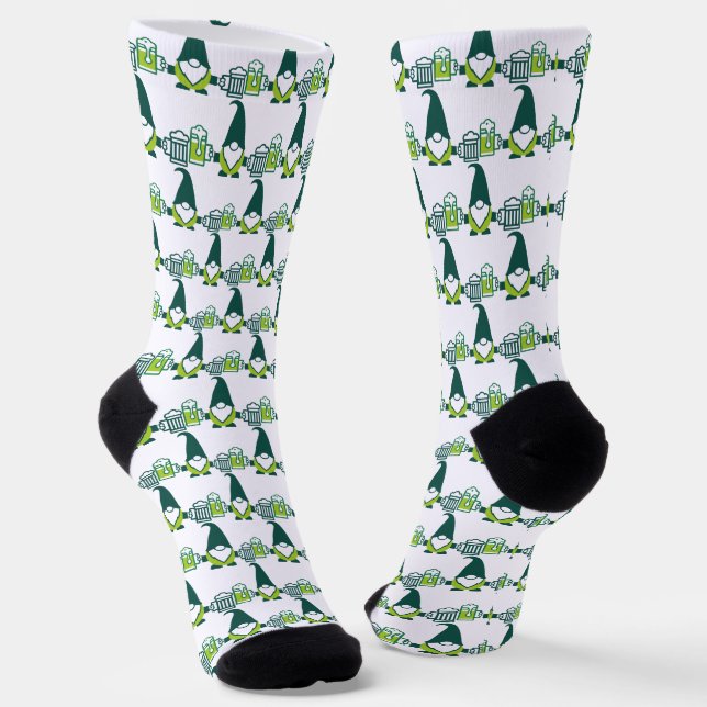 Chaussette Gnome de la Saint-Patrick avec chope de bière (Angulaire)