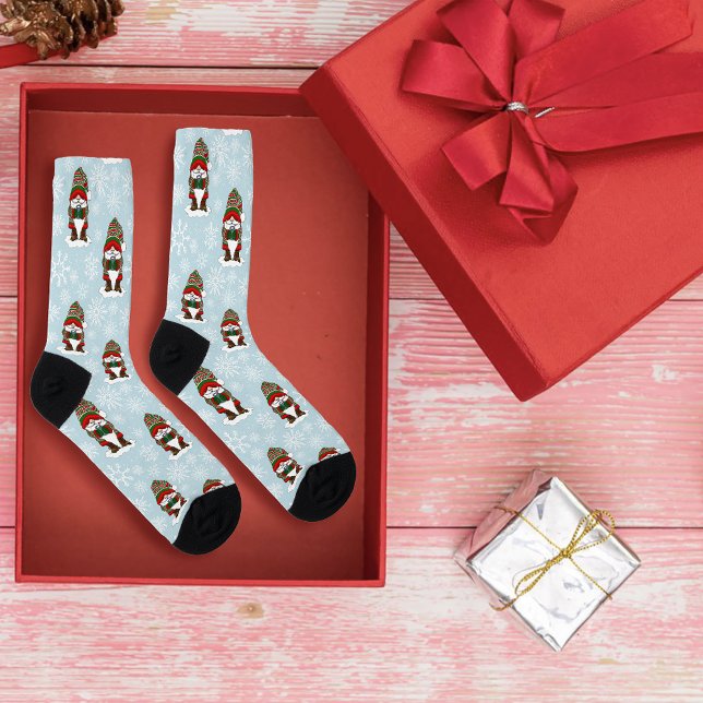 Chaussette Gnome de Noël Cosy Rouge Vert Hiver Mignon (Créateur téléchargé)