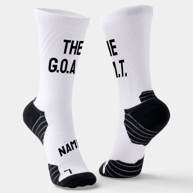 Chaussette GOAT Greatest Of All Time funny personalized sport (Angulaire)