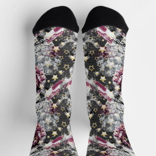 Chaussette Gold stars grunge abstrait design urbain moderne