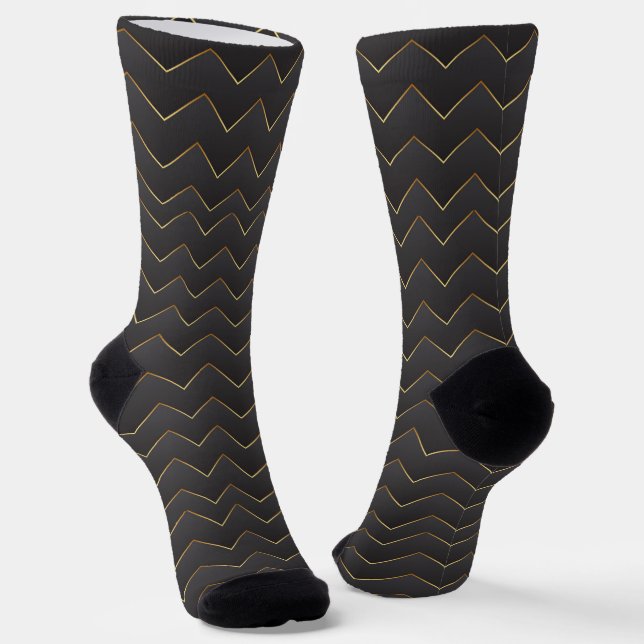 Chaussette Gold Zig Zag Chevron Motif (Angulaire)