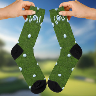 Chaussette Golf Ball Monogramme Funny Green Chaussettes de go
