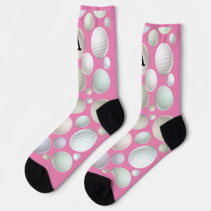 Chaussette Golf rose initial