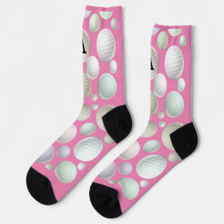 Chaussette Golf rose initial