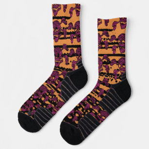 Chaussette Goth Rockabilly des années 90 Crâne et Os de Punk 