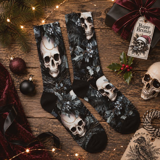 Chaussette Gothic Christmas Crânes Spooky Creepmas (Créateur téléchargé)