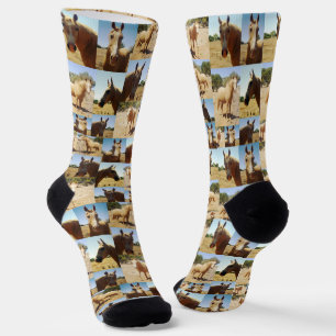 Chaussette **"Grace d'or : un collage photo de Palomino"**