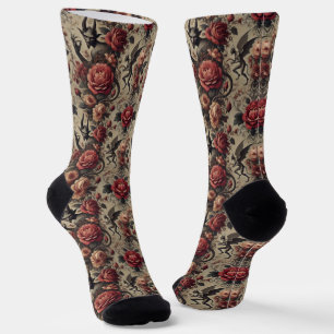 Chaussette Grace éclipsée - Tapisserie victorienne gothique