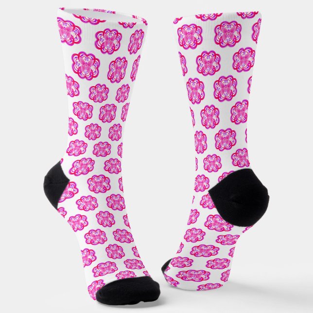 Chaussette Gradient Pink&Purple Heart Shaped Abstract Pattern (Angulaire)