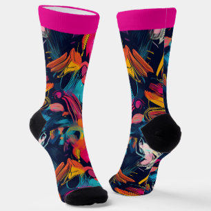 Chaussette Graffiti éclaboussé de chaos vif