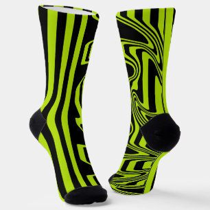 Chaussette Graines et torrents - Lime vert et noir