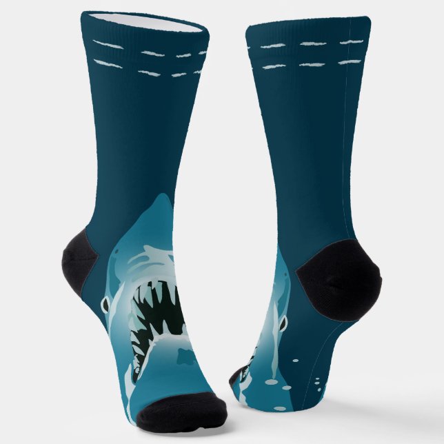 Chaussette Grand requin blanc Turquoise Océan bleu (Angulaire)