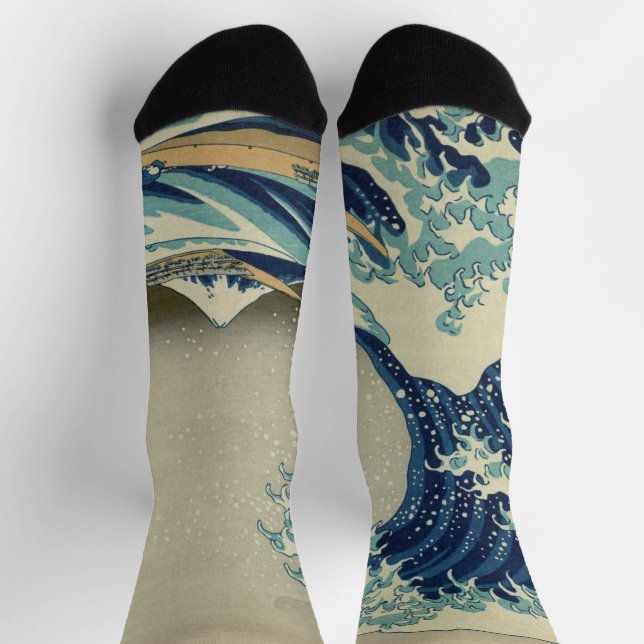 Chaussette Grande vague au large de la côte de Kanagawa par H (Haut)