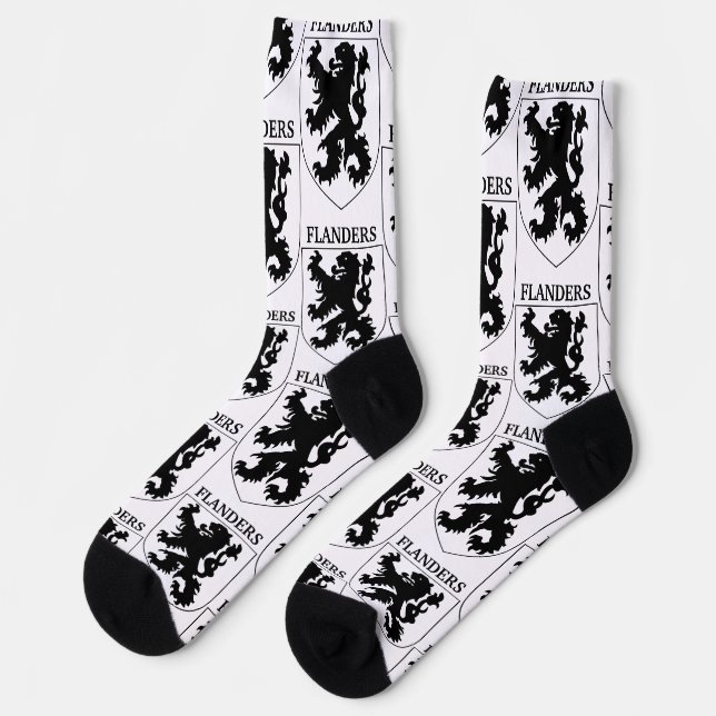 Chaussette Graphisme du Lion des Flandres Art (Gauche)