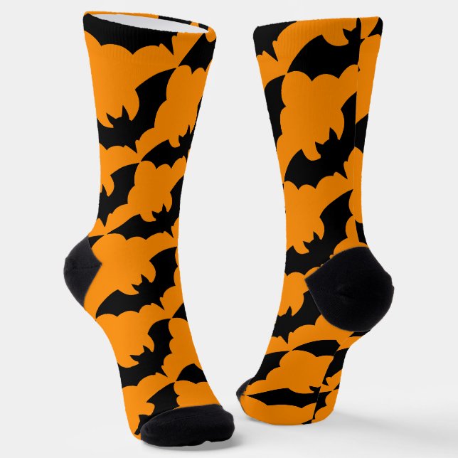 Chaussette Graphismes loufoques de chauves-souris d'Halloween (Angulaire)