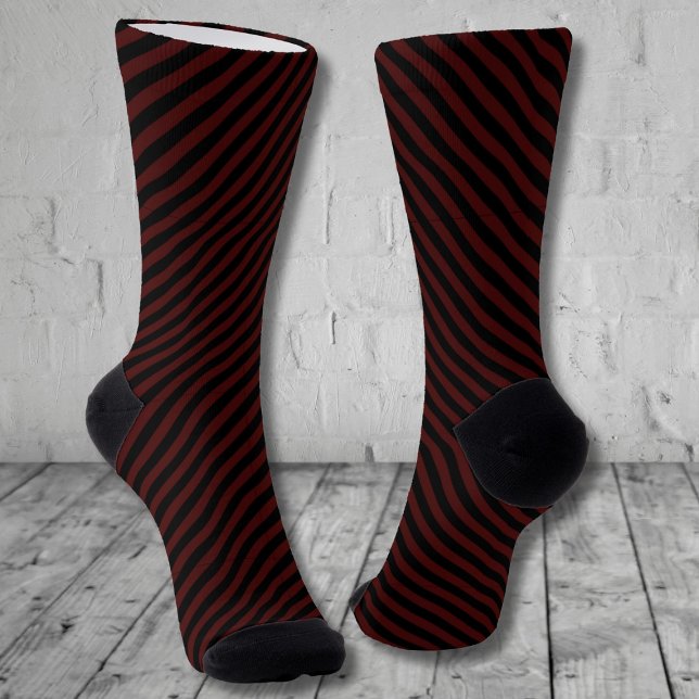 Chaussette Graves Chaussettes rouge foncé rayé (Créateur téléchargé)