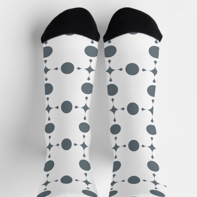 Chaussette Gray Polka Dots, Polka Dot Pattern, Dots (Haut)