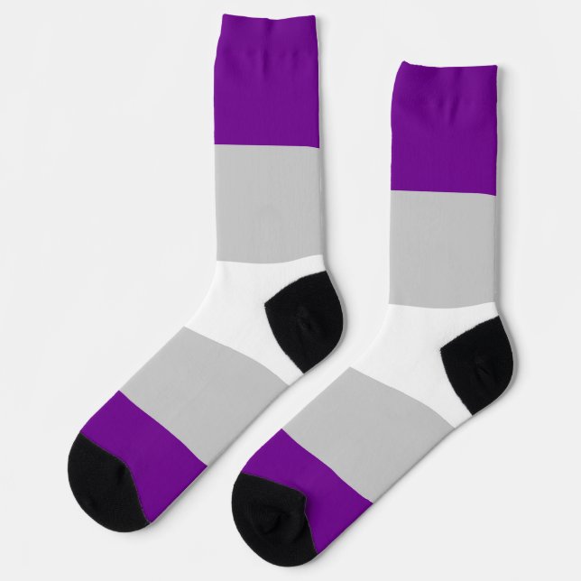 Chaussette Grayexé violet gris rayé LGBT (Gauche)