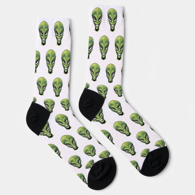 Chaussette Green Alien Head (Droite)