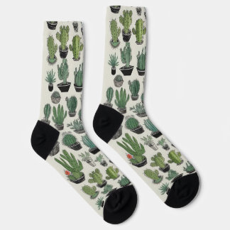 Chaussette Green Cactus Pattern