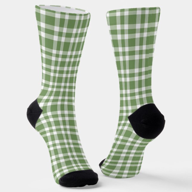 Chaussette Green White Plaid Pattern (Angulaire)