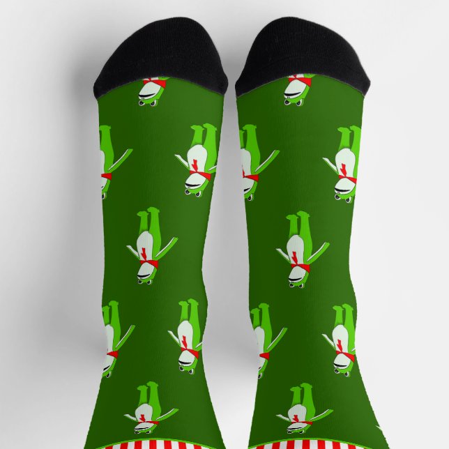 Chaussette Grenouille drôle de Noël de vacances (Haut)