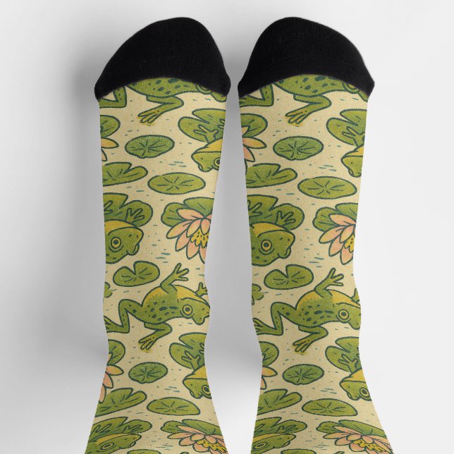 Chaussette Grenouille et lili pads Grenouilles Nénuphars (Haut)