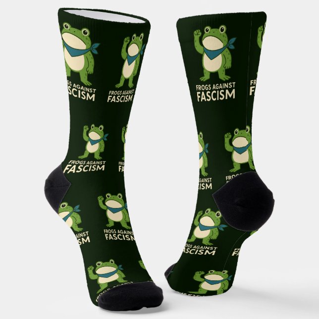 Chaussette Grenouilles Contre le Fascisme Manifestation de Gr (Angulaire)